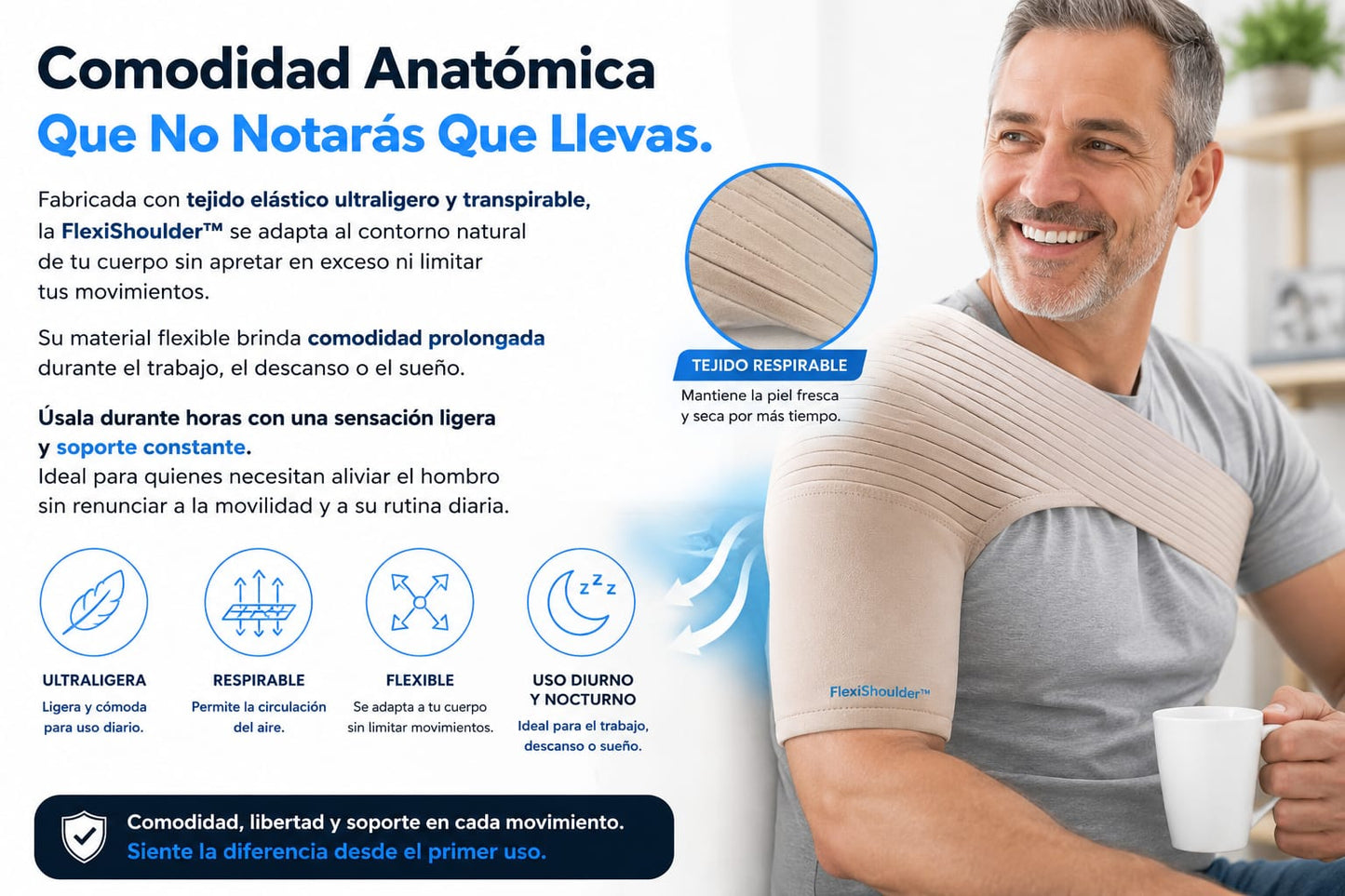 FlexiShoulder™ Manga de Compresión para Hombro Alivio Instantáneo.